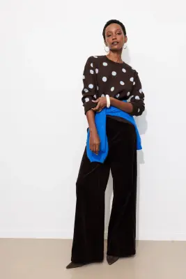 Pull à pois en maille compacte — photo 3