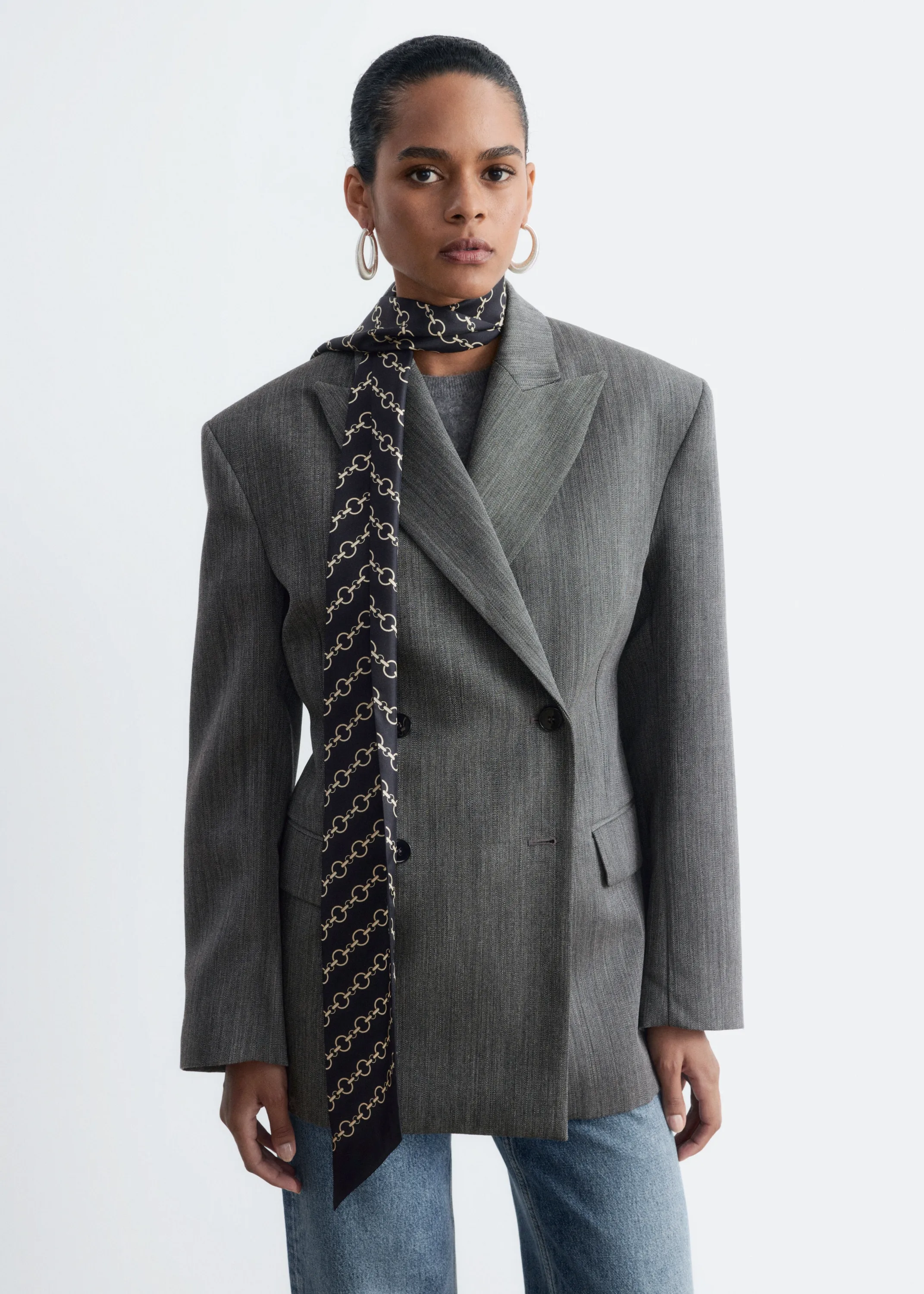 Blazer ajusté en laine - Gris