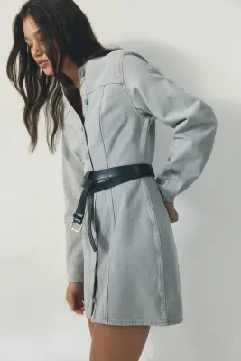 Robe en denim - Gris clair — photo 4