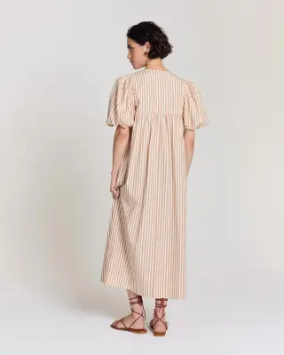 Robe Lavanda rayures orange, bleu et écru — photo 4