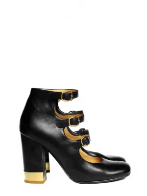 Babies multi-brides en cuir noir boucles dorées Px boutique 600€ Taille 36.5 — photo 1