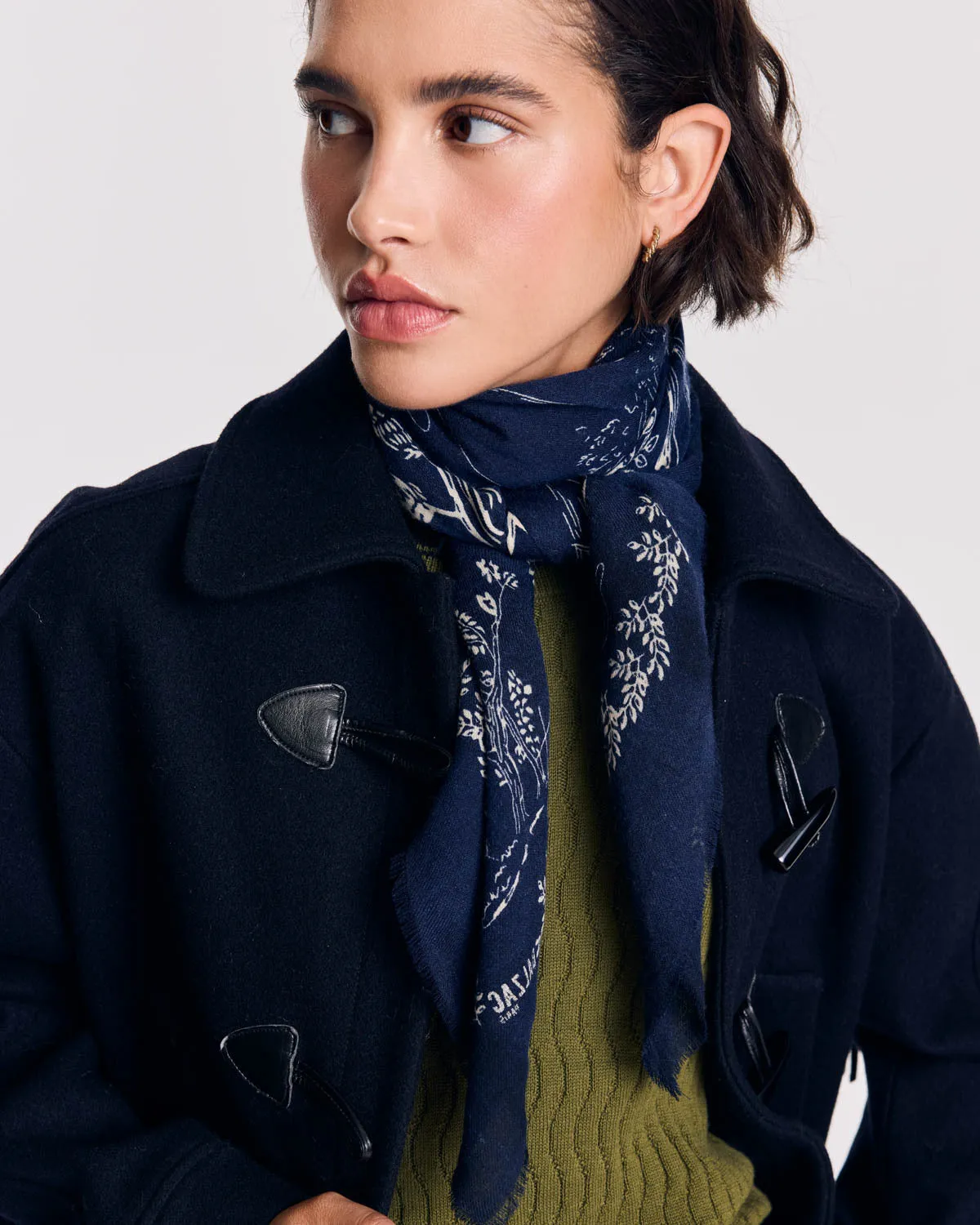 Foulard Noam toile de jeu bleu marine