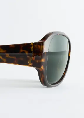 Lunettes de soleil incurvées oversize - Noir/Écaille de tortue — photo 4