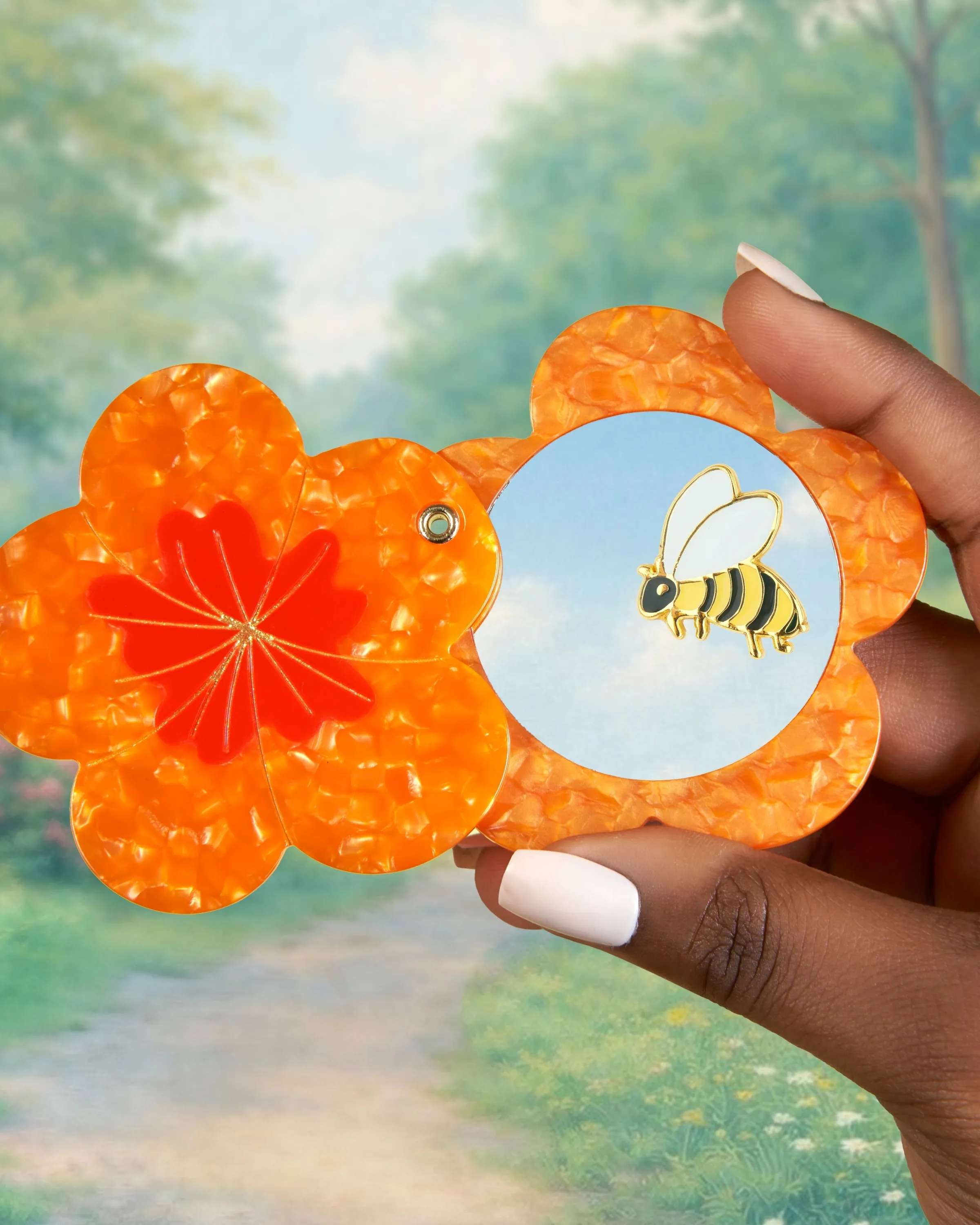 Miroir de poche Capucine orange – Coucou Suzette