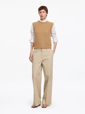 Gilet en mélange de laine et d'alpaga - Beige foncé — photo 1
