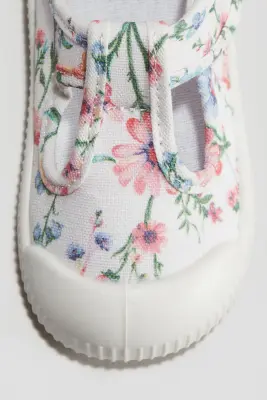 Sandales en coton - Blanc/fleuri — photo 2