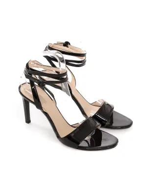 Sandales à talons et brides chevilles en cuir verni noir Prix boutique 850€ Taille 40 — photo 3
