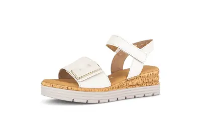 Sandales Gabor 82.700.52 Blanches - Cuir Velcro Grande Pointure Femme — photo 1