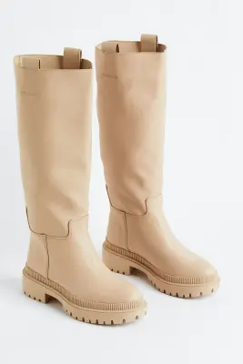 Bottes de hauteur genou - Beige — photo 1