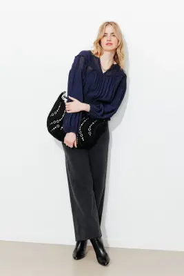 Blouse rétro unie Femme — photo 3