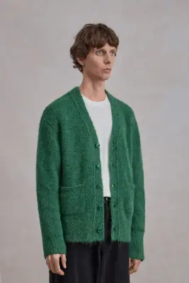 Alpaca Cardigan - Vert Chiné — photo 4