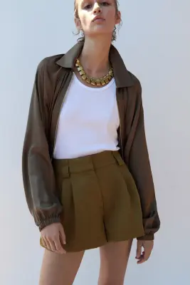 Short chic avec ceinture - Beige foncé — photo 1