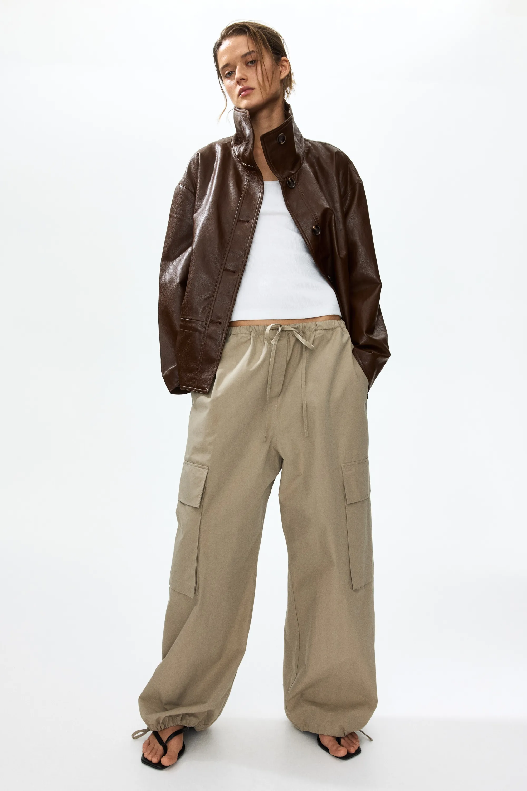 Veste péplum oversize - Marron foncé