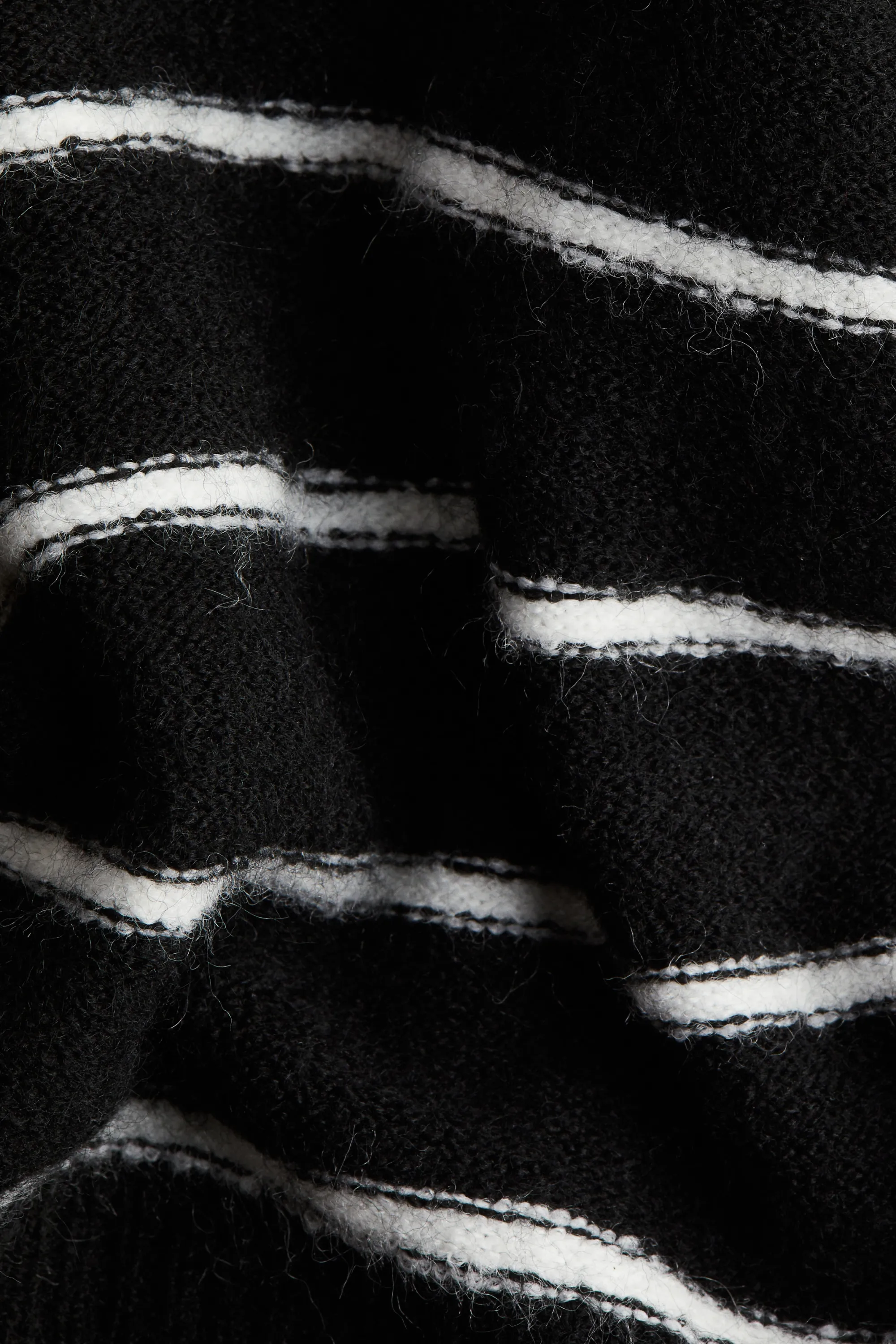 T-shirt en maille fine - Noir/rayé