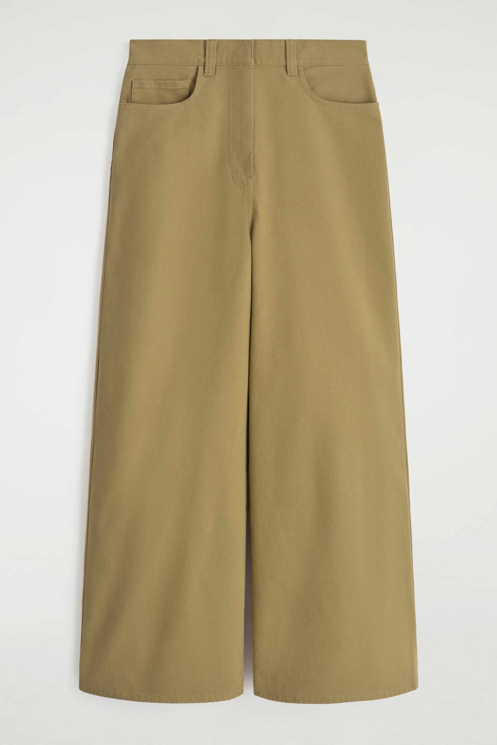 PANTALON LARGE COURT EN COTON - CARAMEL