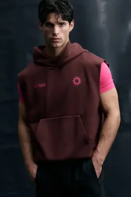 Hoodie de sport sans manches DryMove™ - Bordeaux/365 Training Team — photo 3