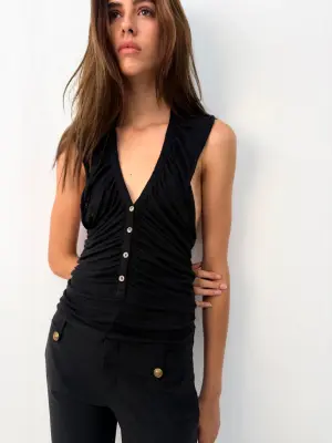 Linen Button Top — photo 3