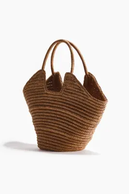Sac shopping en paille - Beige — photo 2