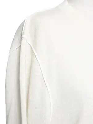 Pull col rond en maille fine de laine blanc ivoire NEUF Taille L — photo 4