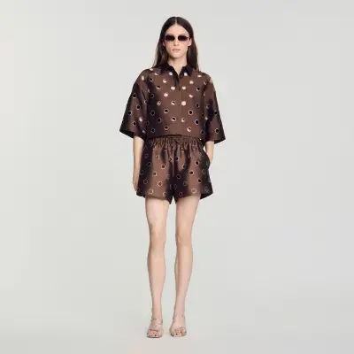 Short à trous à strass