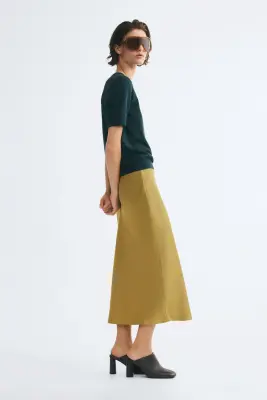 Jupe midi - Jaune moutarde — photo 4