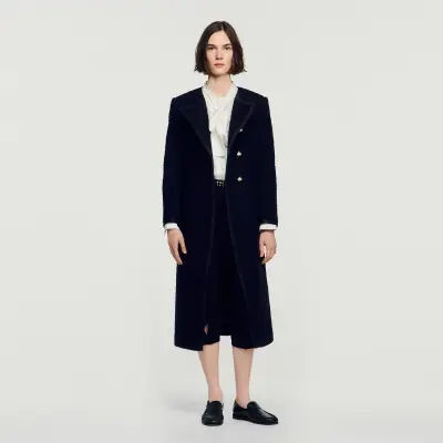 Manteau en tweed à boutons bijoux