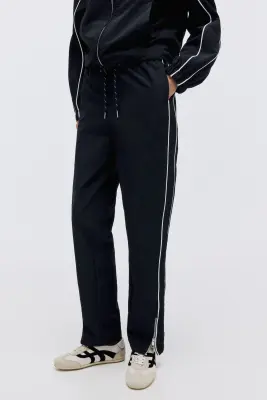 Tapered track pants - Bleu marine — photo 1