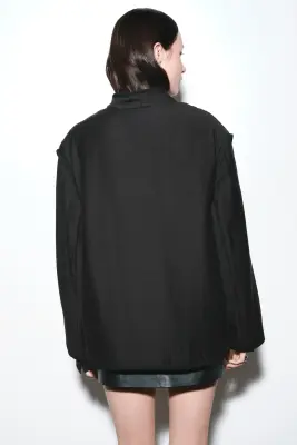 Veste matelassée avec boutons noués - Noir — photo 3