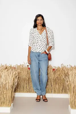 Jean balloon taille haute — photo 2