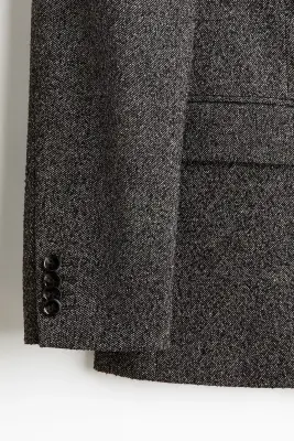 Veste Regular Fit à fermeture croisée - Gris foncé chiné — photo 5