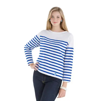 Marinière Blanc / Bleu Oversized — photo 1