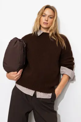 Pull oversize col rond Femme — photo 2