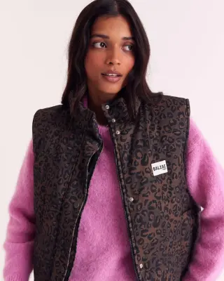 Veste Clovis léopard fauve chocolat — photo 3