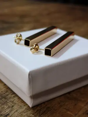 Archi, square tube 40 mm stick earrings — photo 3