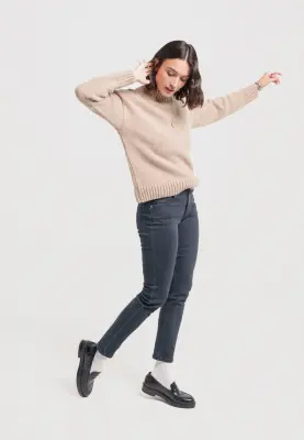 Le pull col montant - Beige — photo 5