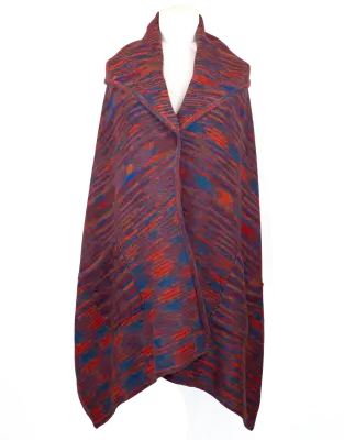 Cape tricotée multicolore en laine — photo 1