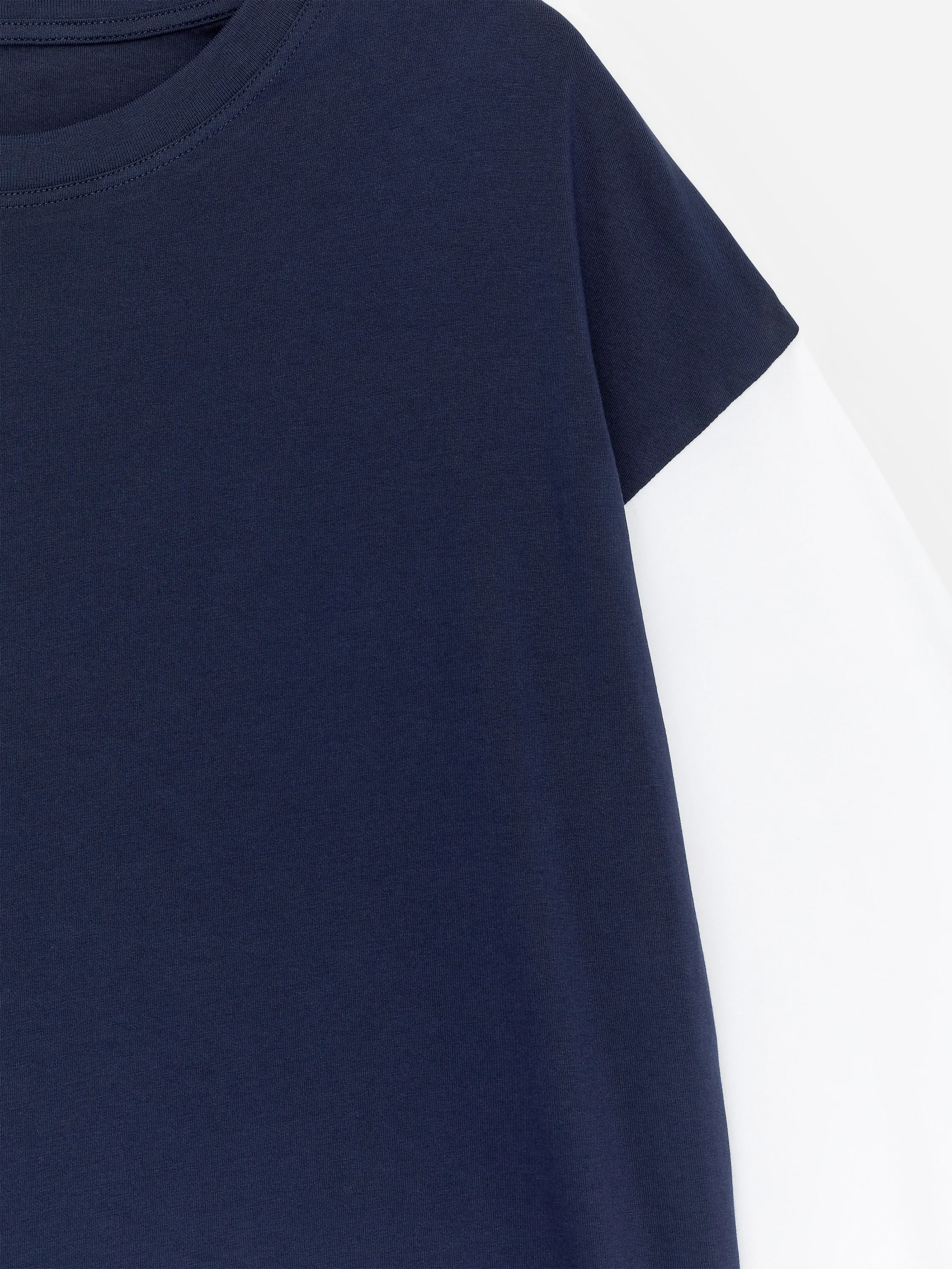 T-shirt décontracté à manches longues - Bleu foncé