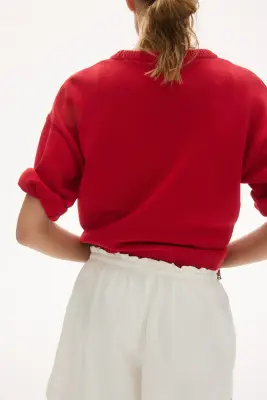 Short en denim avec cordon de serrage - Blanc — photo 2