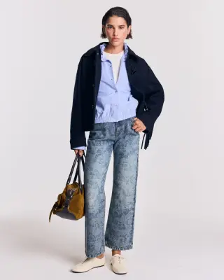 Chemise Louison rayures bleu lavande et blanc — photo 2