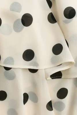 Robe dos nu volantée - Blanc/pois — photo 4