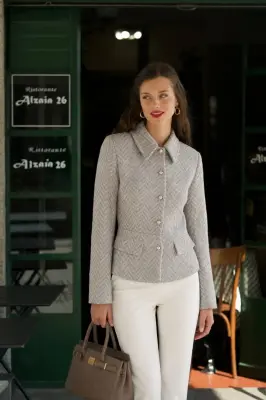 Blanche Short Coat - Grey white — photo 1