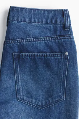 Wide High Jeans - Bleu denim foncé — photo 2