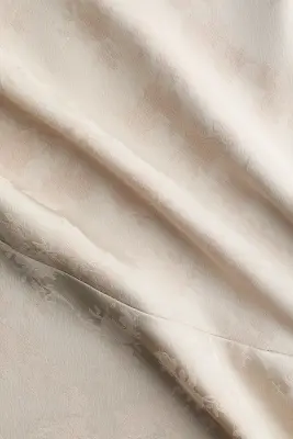 Robe à bretelles fines en satin - Beige clair/fleuri — photo 3