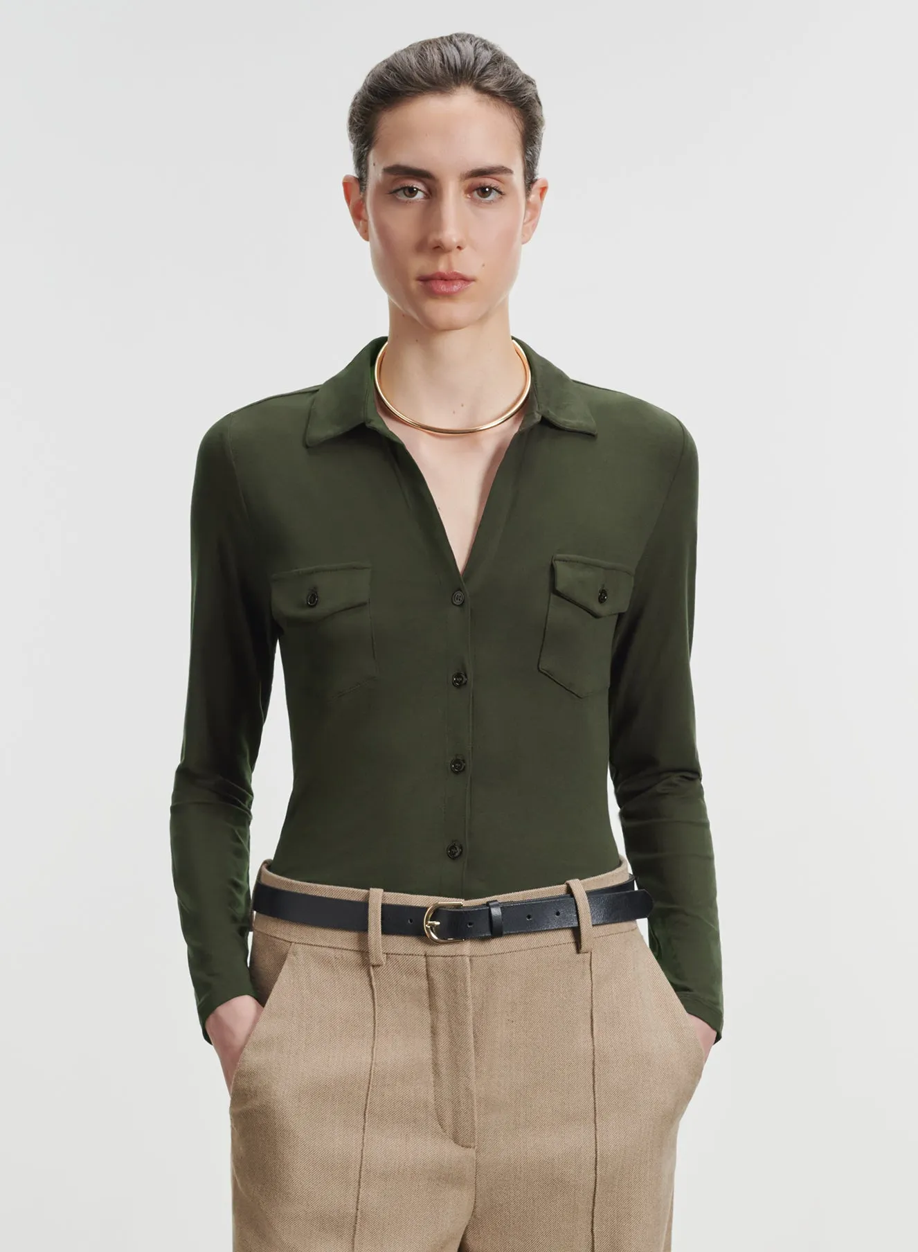 Chemise en viscose et élasthanne