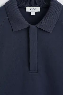 POLO EN JERSEY DE NÉOPRÈNE - BLEU MARINE — photo 3