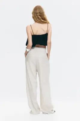 Pantalon chic à jambes larges - Beige clair — photo 4