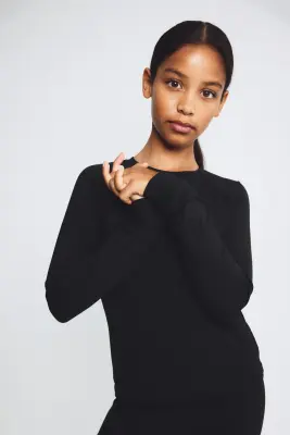 Top de sport chaud Fleece SoftMove™ - Noir — photo 1