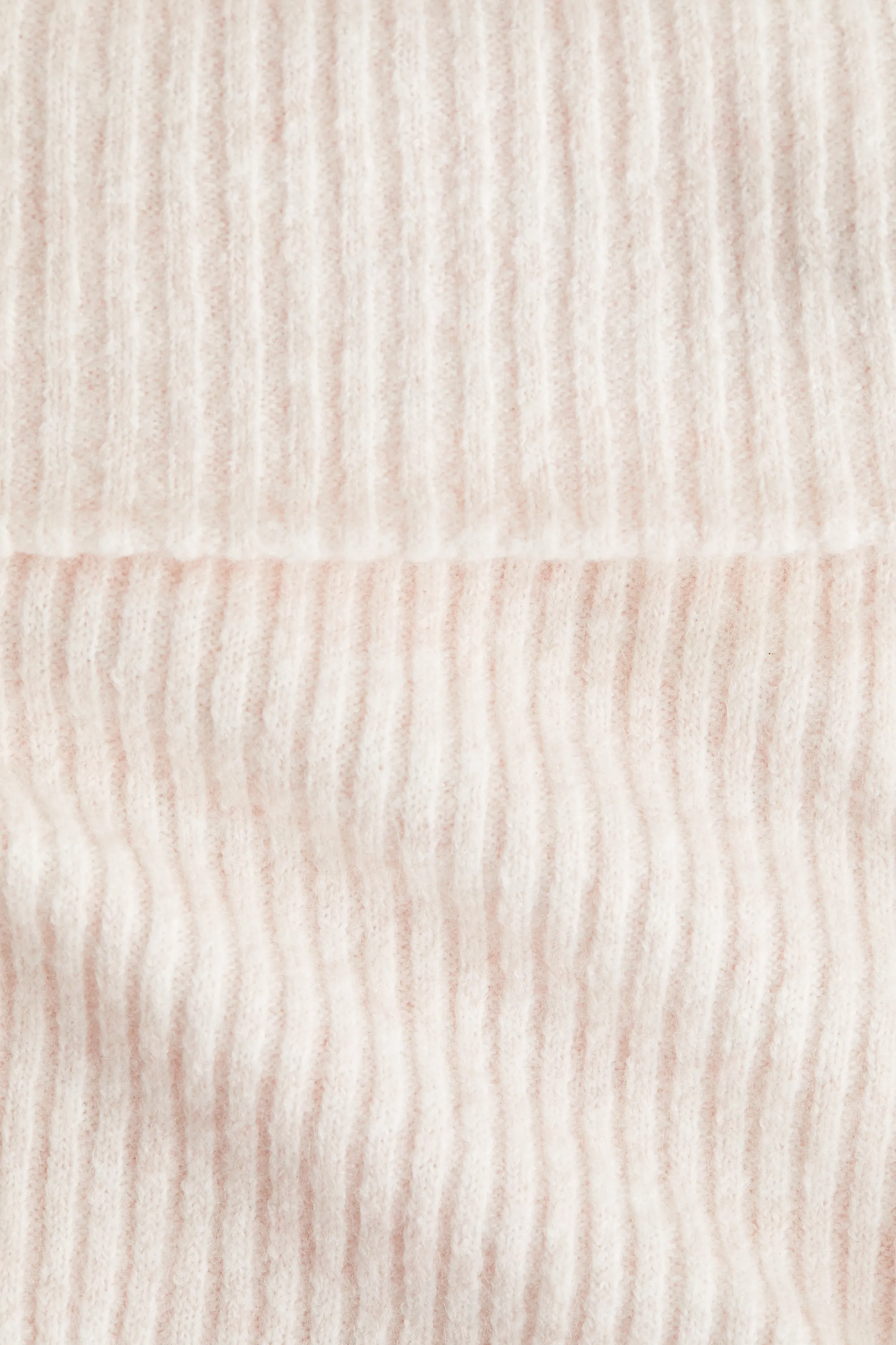 Top épaules nues en maille côtelée - Rose pâle