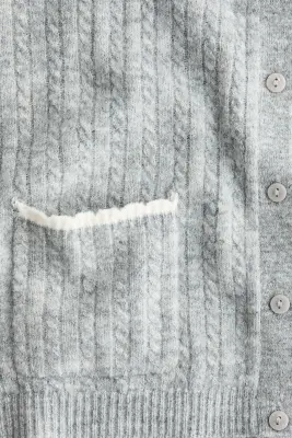 Gilet en maille torsadée - Gris chiné — photo 4