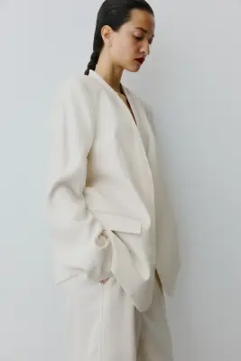 Blazer oversize - Crème — photo 1